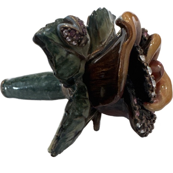 JAY STRONGWATER PERFUME BOTTLE ROSE & LADYBUG STOPPER SWAROVSKI CRYSTALS VANITY - Picture 4 of 9